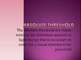 Absolute Threshold