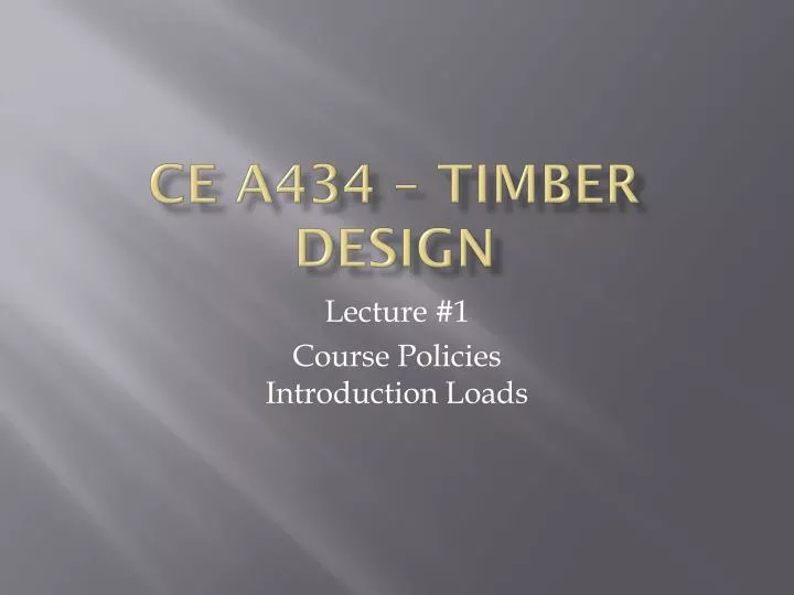 ce a434 timber design