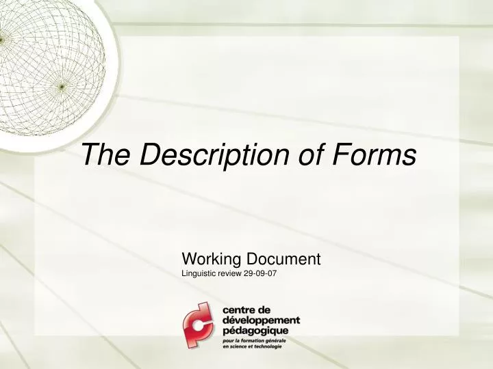 the description of forms