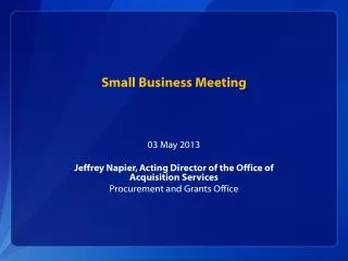Small Business Meeting