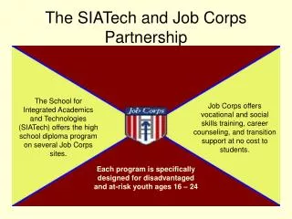 The SIATech and Job Corps Partnership