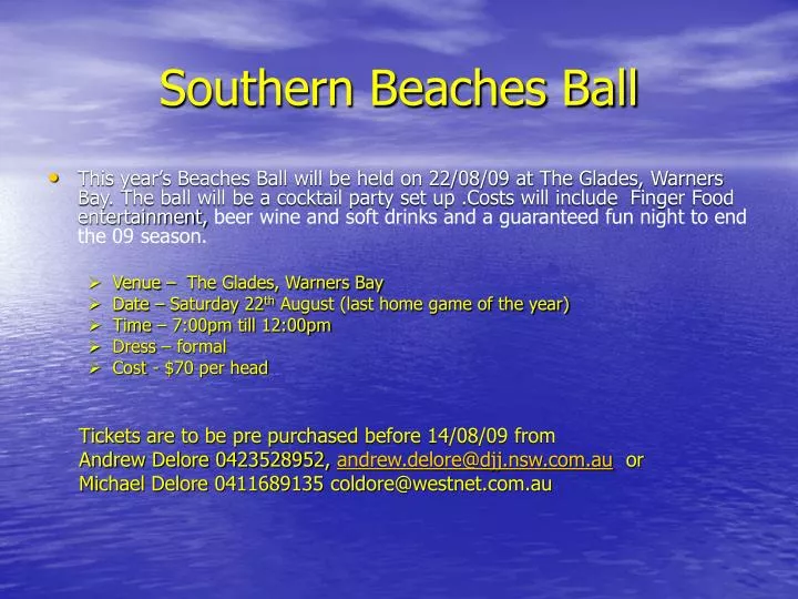southern beaches ball