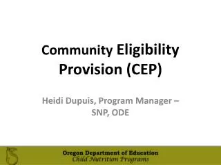 Community Eligibility Provision (CEP)