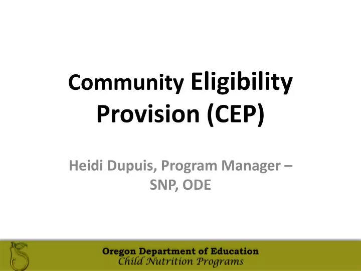 community eligibility provision cep