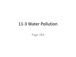 11-3 Water Pollution