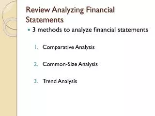 Review Analyzing Financial Statements