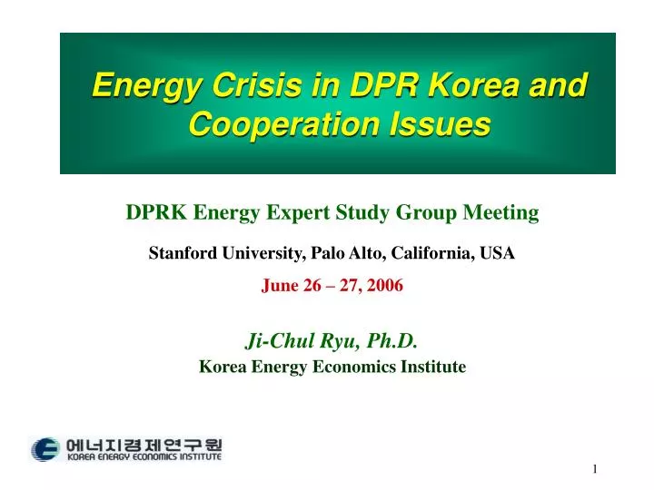 energy crisis in dpr korea and cooperation issues