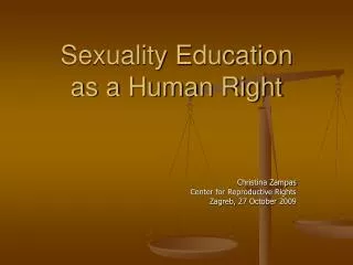 Sexuality Education as a Human Right
