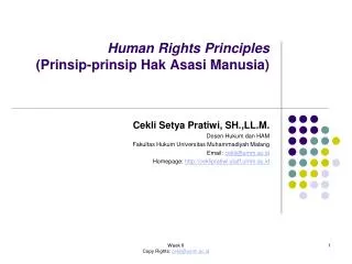 Human Rights Principles (Prinsip-prinsip Hak Asasi Manusia)