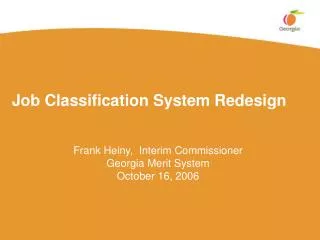 Job Classification System Redesign