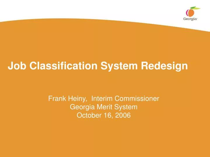 job classification system redesign