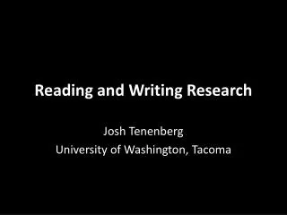 Reading and Writing Research