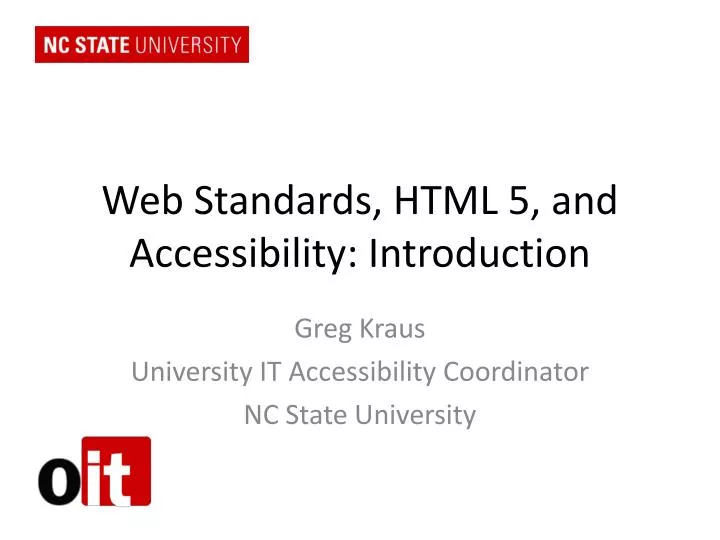 web standards html 5 and accessibility introduction
