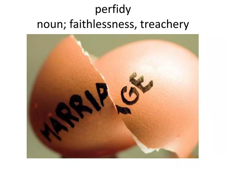 perfidy noun faithlessness treachery