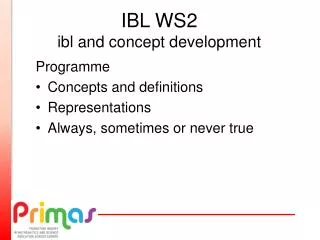 IBL WS2 ibl and concept development