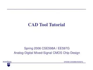 CAD Tool Tutorial