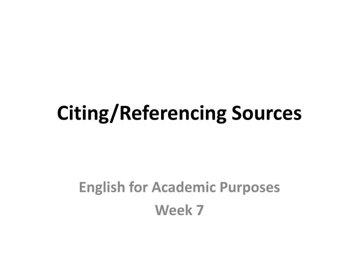 citing referencing sources