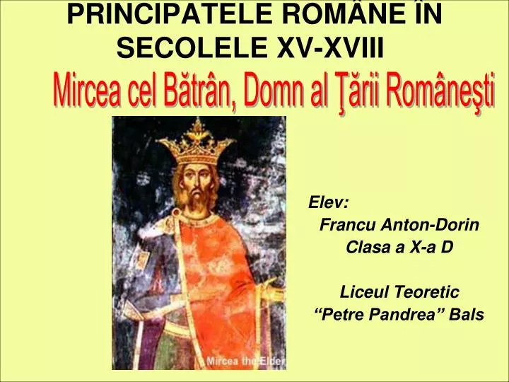 principatele rom ne n secolele xv xviii