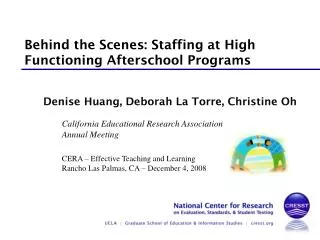 Behind the Scenes: Staffing at High Functioning Afterschool Programs