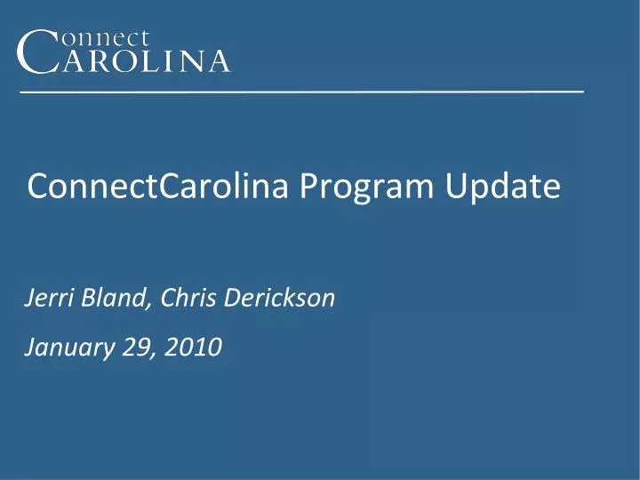 connectcarolina program update