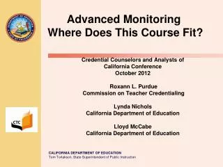 Advanced Monitoring Where Does This Course Fit?