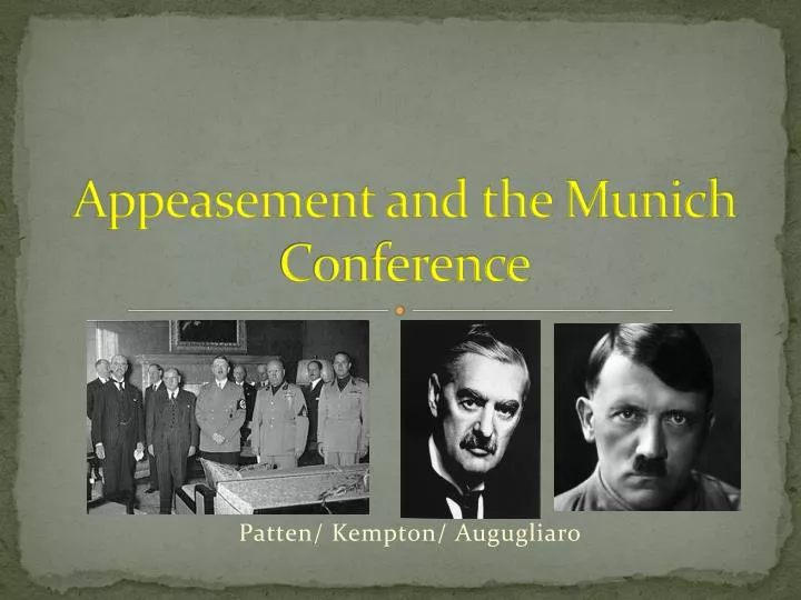 appeasement and the munich conference