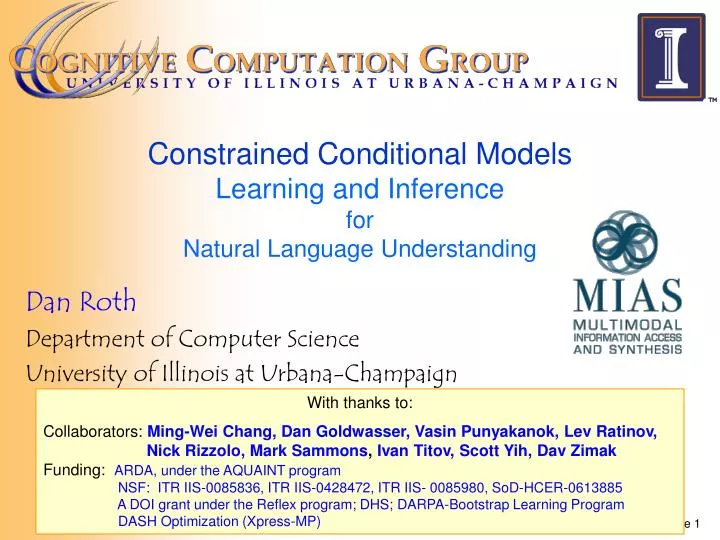 constrained conditional models learning and inference for natural language understanding