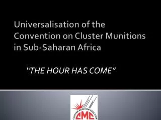 Universalisation of the Convention on Cluster Munitions in Sub-Saharan Africa