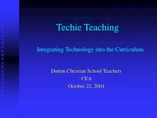 Integrating Technology into the Curriculum