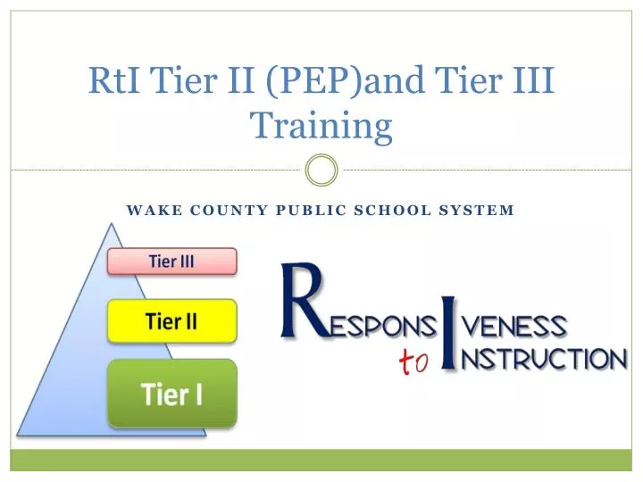 rti tier ii pep and tier iii training