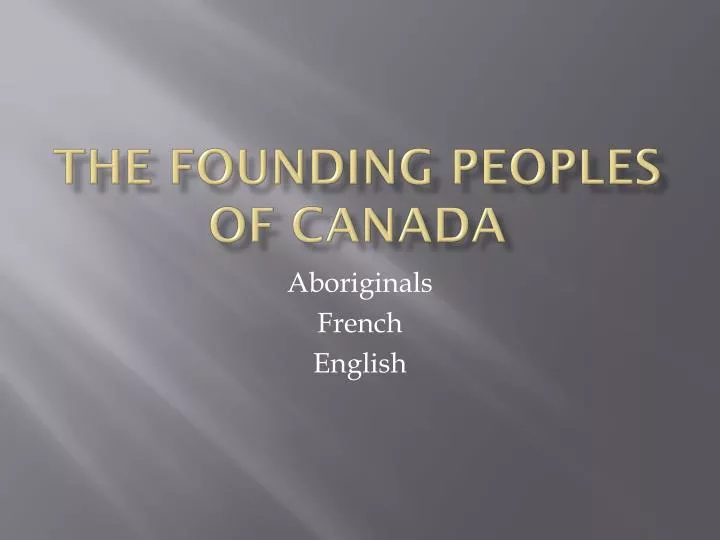the founding peoples of canada