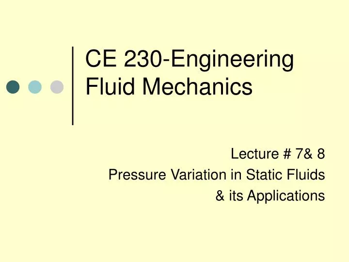 ce 230 engineering fluid mechanics