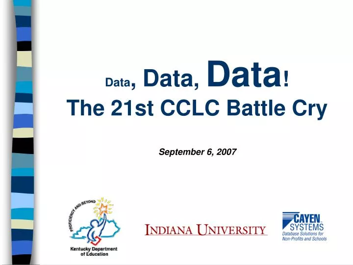 data data data the 21st cclc battle cry september 6 2007