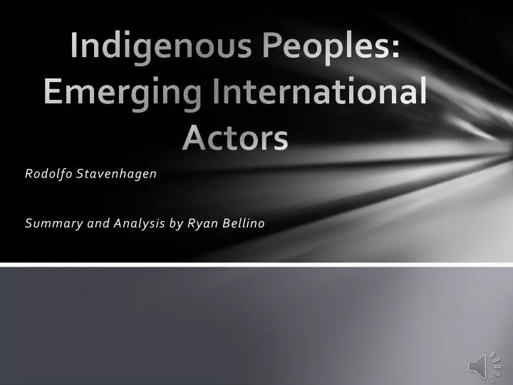 indigenous peoples emerging international actors
