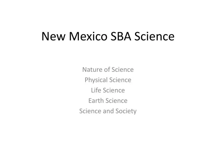 new mexico sba science