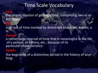 Time Scale Vocabulary