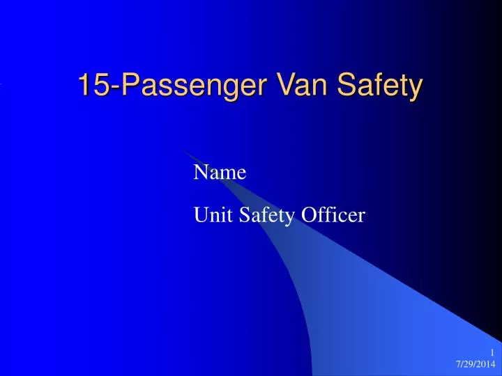 15 passenger van safety