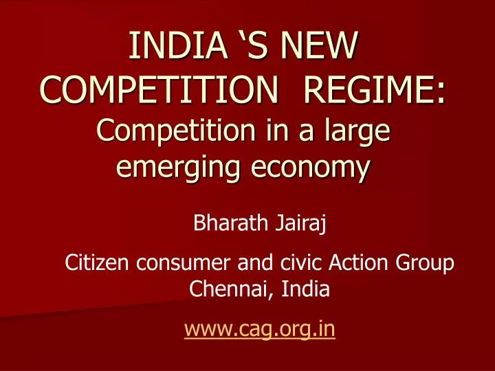 india s new competition regime competition in a large emerging economy