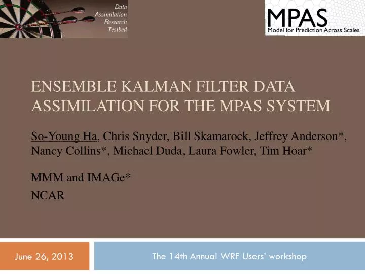 ensemble kalman filter data assimilation for the mpas system