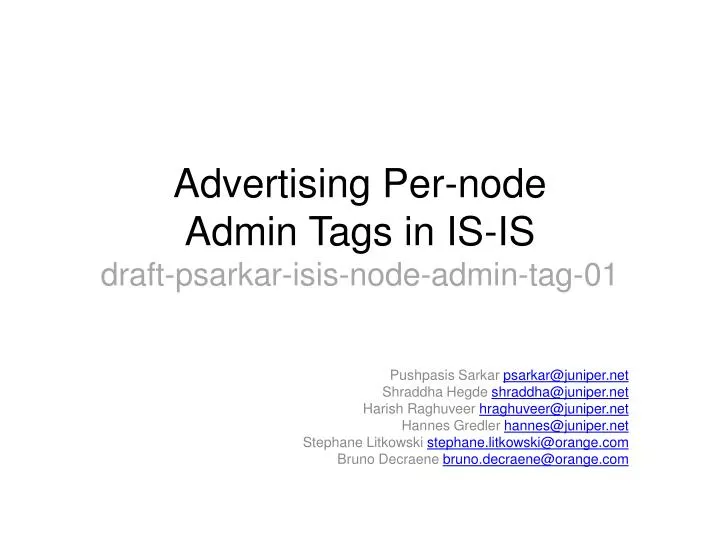 advertising per node admin tags in is is draft psarkar isis node admin tag 01