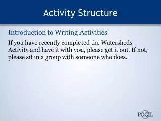 Activity Structure