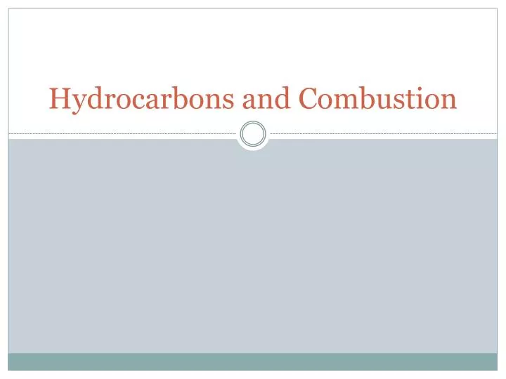 hydrocarbons and combustion