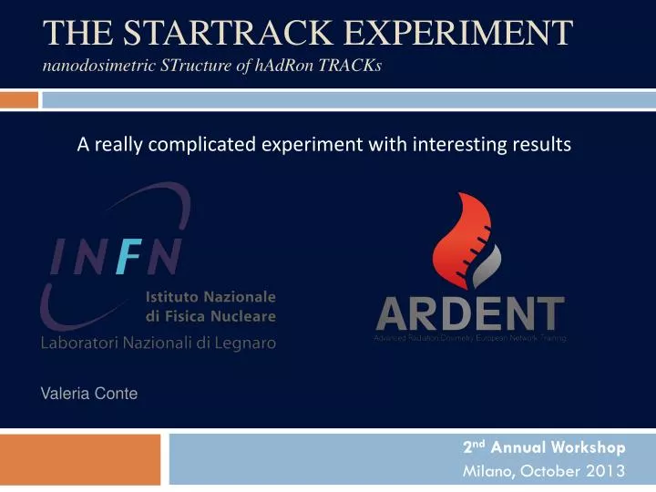 the startrack experiment nanodosimetric st ructure of h a d r on track s