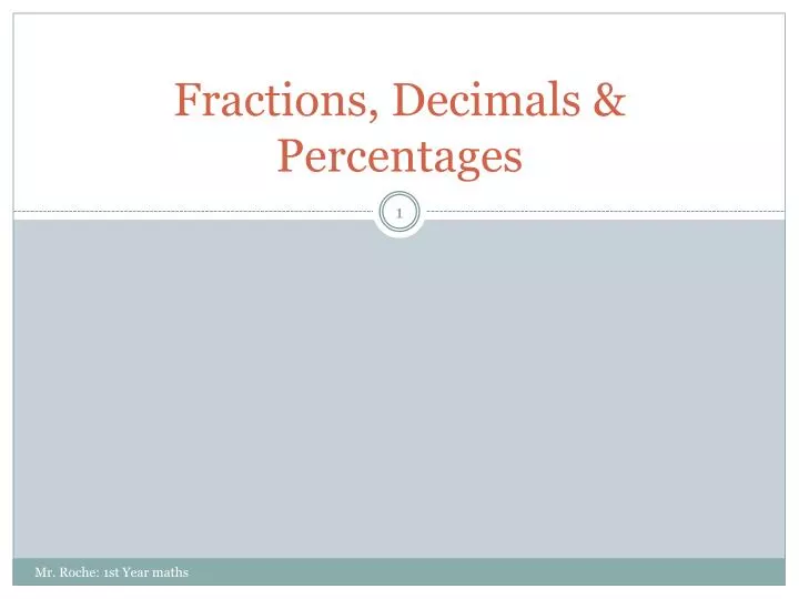 fractions decimals percentages