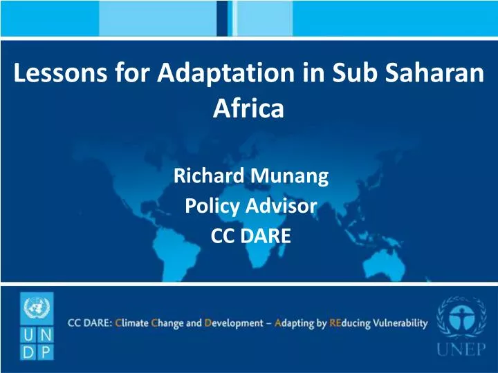 lessons for adaptation in sub saharan africa