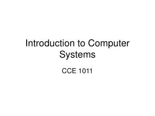 introduction to computer systems