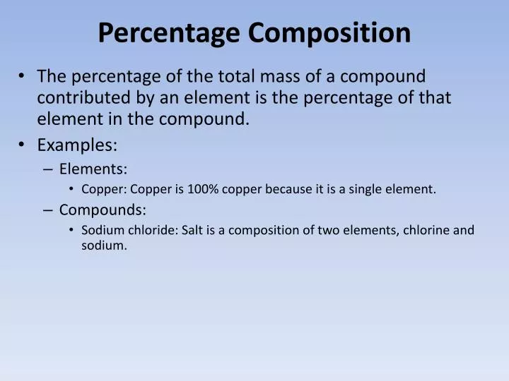 percentage composition