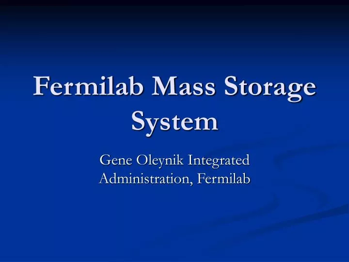 fermilab mass storage system