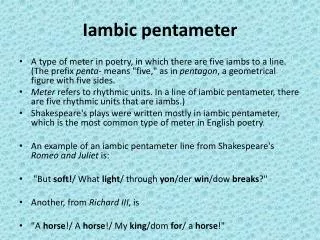 Iambic pentameter