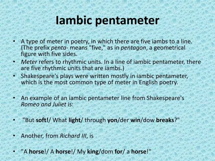 iambic pentameter